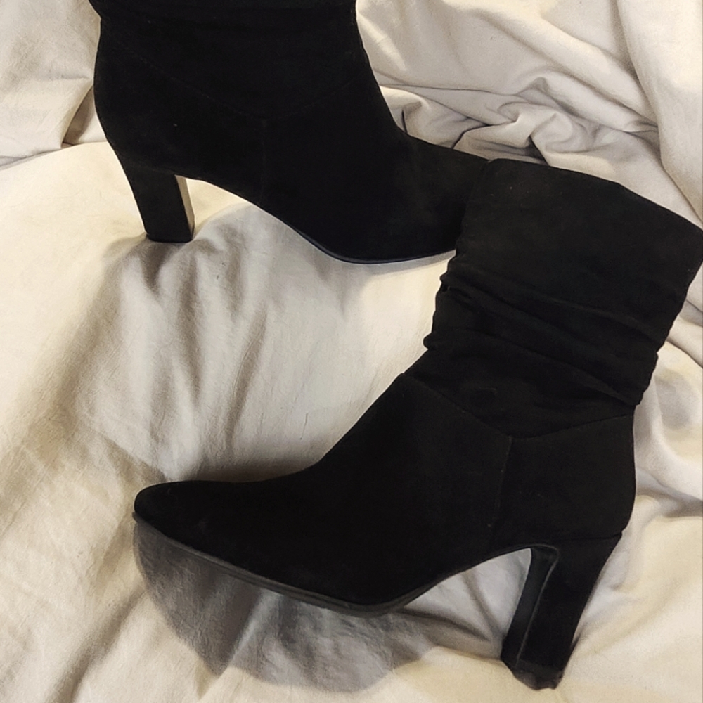 Naturalizer Ronnie Leather Suede Slouchy Ankle Boots Size 7.5